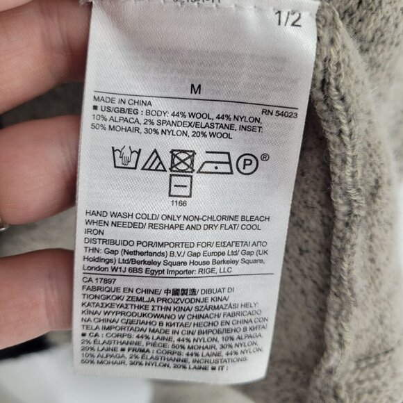 Banana republic womens medium open front draped water fall cardigan wool alpaca - Picture 6 of 9